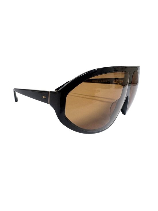 Meeka x Apercu Darkroom First Edition Shield Sunglasses in Black With Amber Lens main image 5